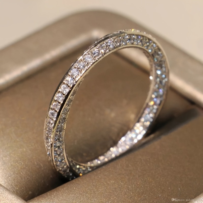 Women's Twisted Band Eternal Ring with Zirconia - April Birthstone